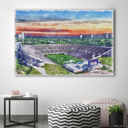 Mississippi Veterans Memorial Painting Stadium Watercolor, Jackson Mississippi, Sport Art, Gifts for him, Canvas Print