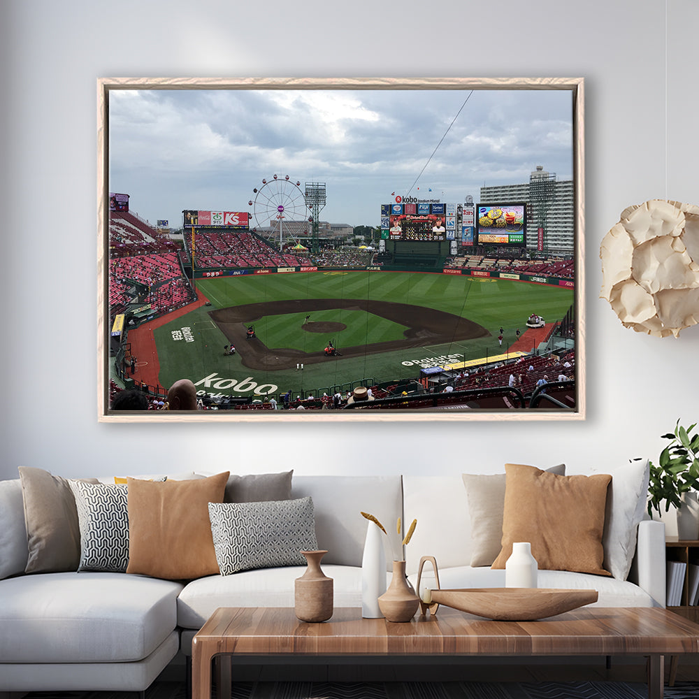 Miyagi Baseball Stadium, Stadium Canvas, Sport Art, Framed Canvas Print Wall Art, Floating Frame