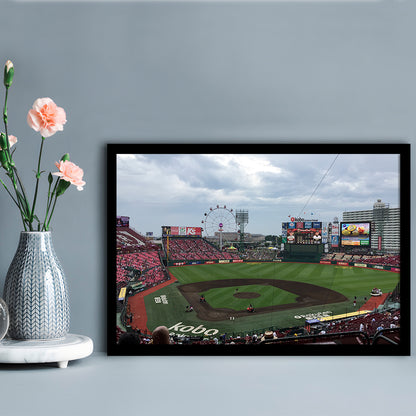 Miyagi Baseball Stadium, Stadium Canvas, Sport Art, Gift for him, Framed Art Print Wall Decor, Picture Framed