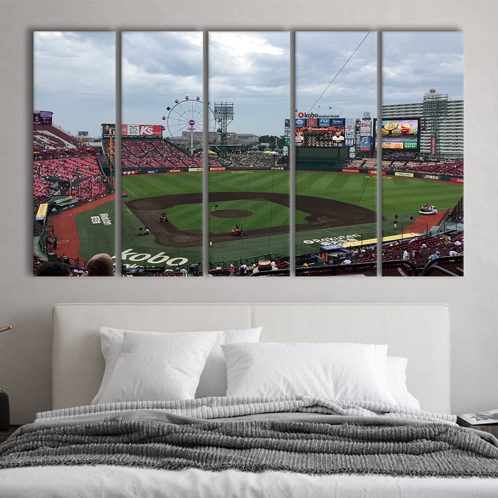 Miyagi Baseball Stadium, Stadium Canvas, Sport Art, 5 Panel B, Extra Large Canvas, Canvas Print Wall Art