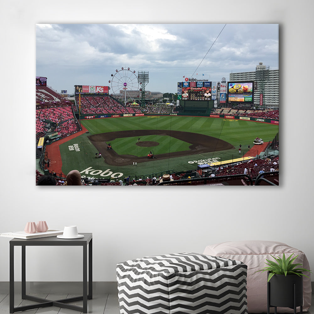 Miyagi Baseball Stadium, Stadium Canvas, Sport Art, Gift for him, Man Cave Decor, Art Print, Canvas Print Wall Art