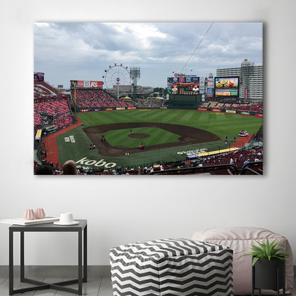 Miyagi Baseball Stadium, Stadium Canvas, Sport Art, Gift for him, Man Cave Decor, Art Print, Canvas Print Wall Art