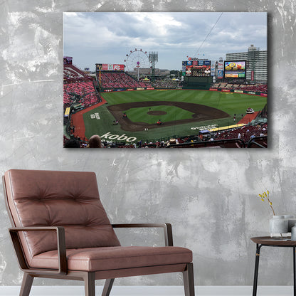 Miyagi Baseball Stadium, Stadium Canvas, Sport Art, Gift for him, Man Cave Decor, Art Print, Canvas Print Wall Art