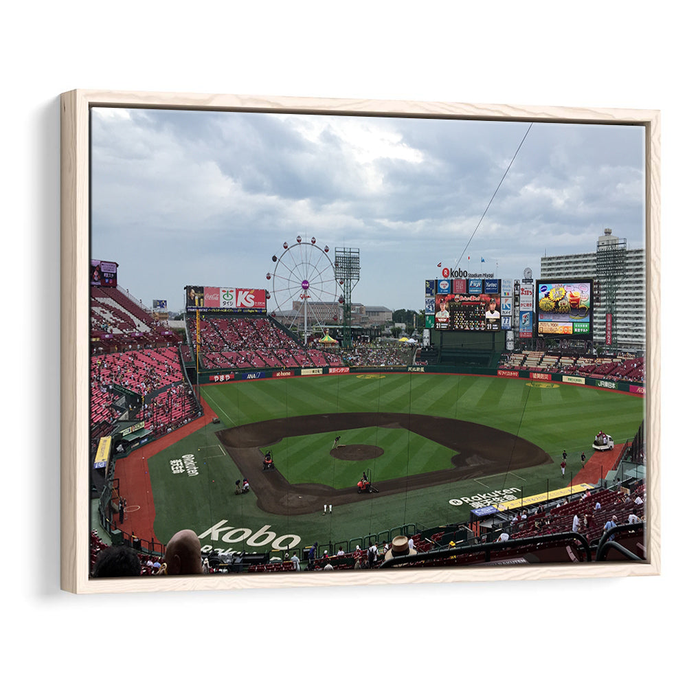 Miyagi Baseball Stadium, Stadium Canvas, Sport Art, Framed Canvas Print Wall Art, Floating Frame