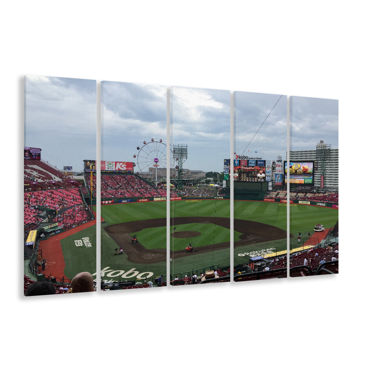 Miyagi Baseball Stadium, Stadium Canvas, Sport Art, 5 Panel B, Extra Large Canvas, Canvas Print Wall Art