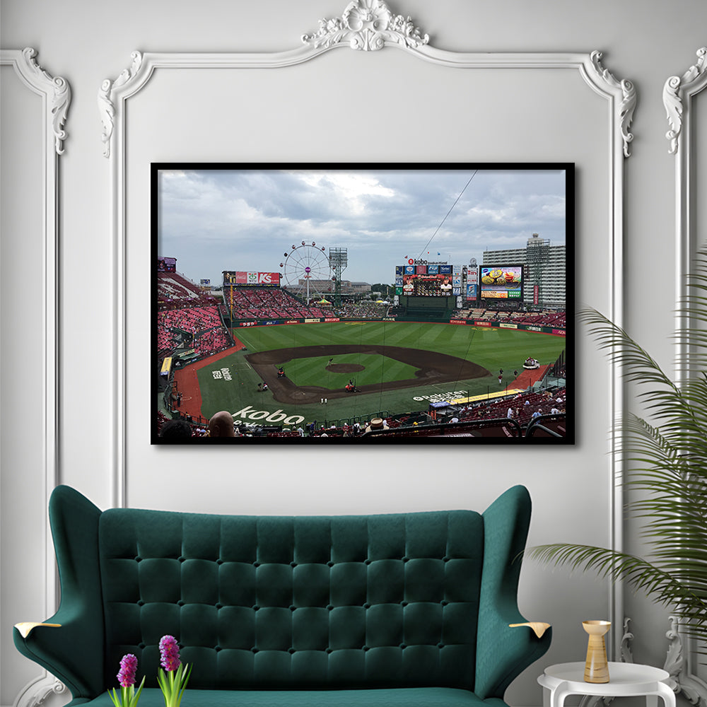 Miyagi Baseball Stadium, Stadium Canvas, Sport Art, Gift for him, Framed Art Print Wall Decor, Picture Framed