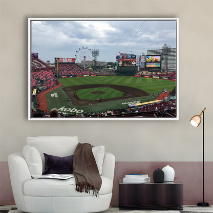 Miyagi Baseball Stadium, Stadium Canvas, Sport Art, Framed Canvas Print Wall Art, Floating Frame