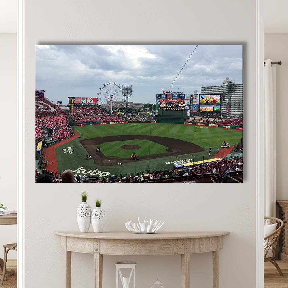 Miyagi Baseball Stadium, Stadium Canvas, Sport Art, Gift for him, Man Cave Decor, Art Print, Canvas Print Wall Art