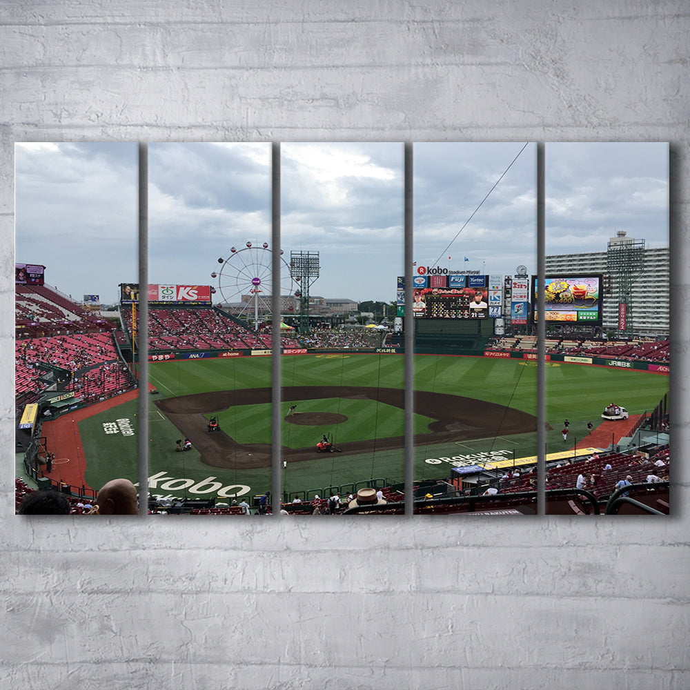 Miyagi Baseball Stadium, Stadium Canvas, Sport Art, 5 Panel B, Extra Large Canvas, Canvas Print Wall Art