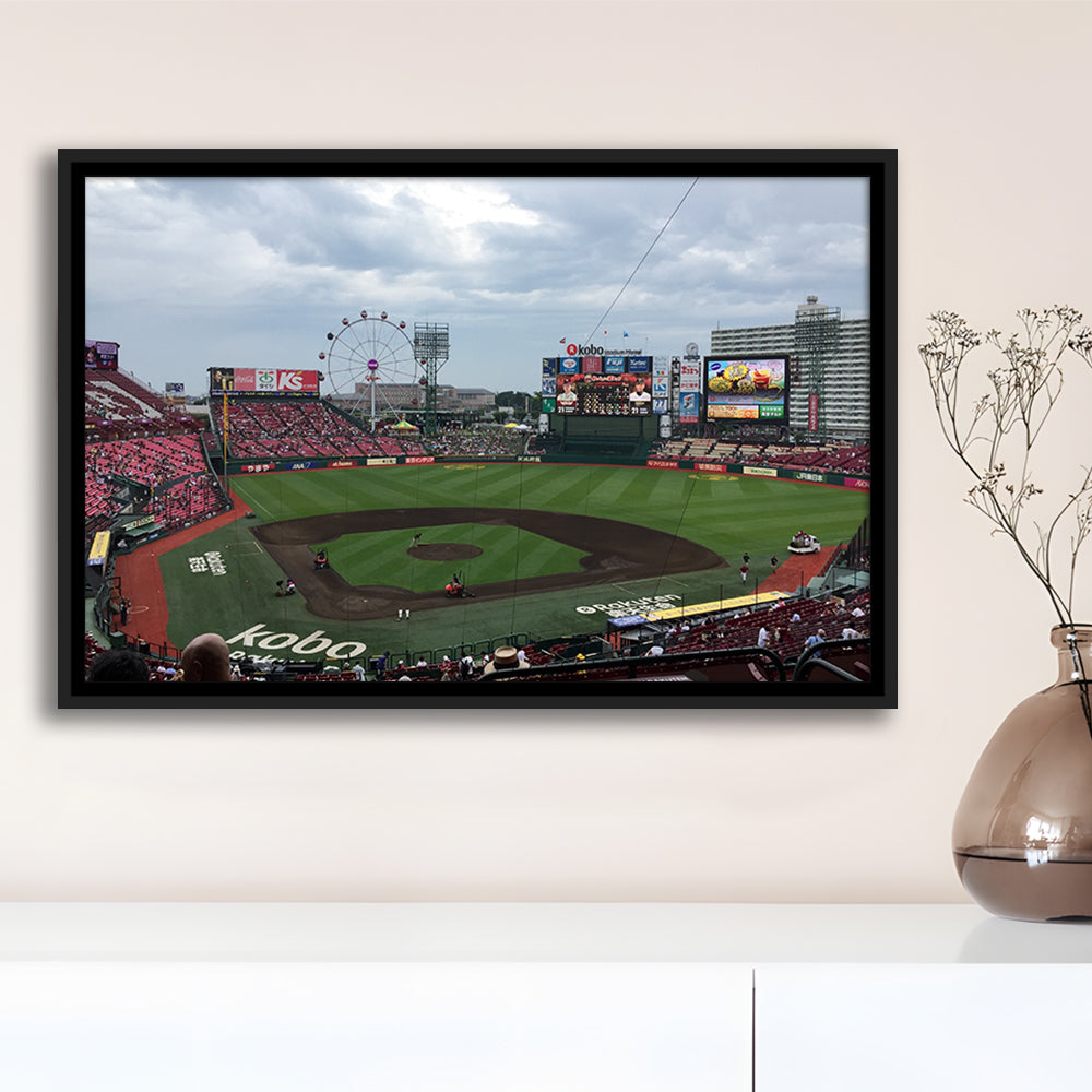Miyagi Baseball Stadium, Stadium Canvas, Sport Art, Framed Canvas Print Wall Art, Floating Frame