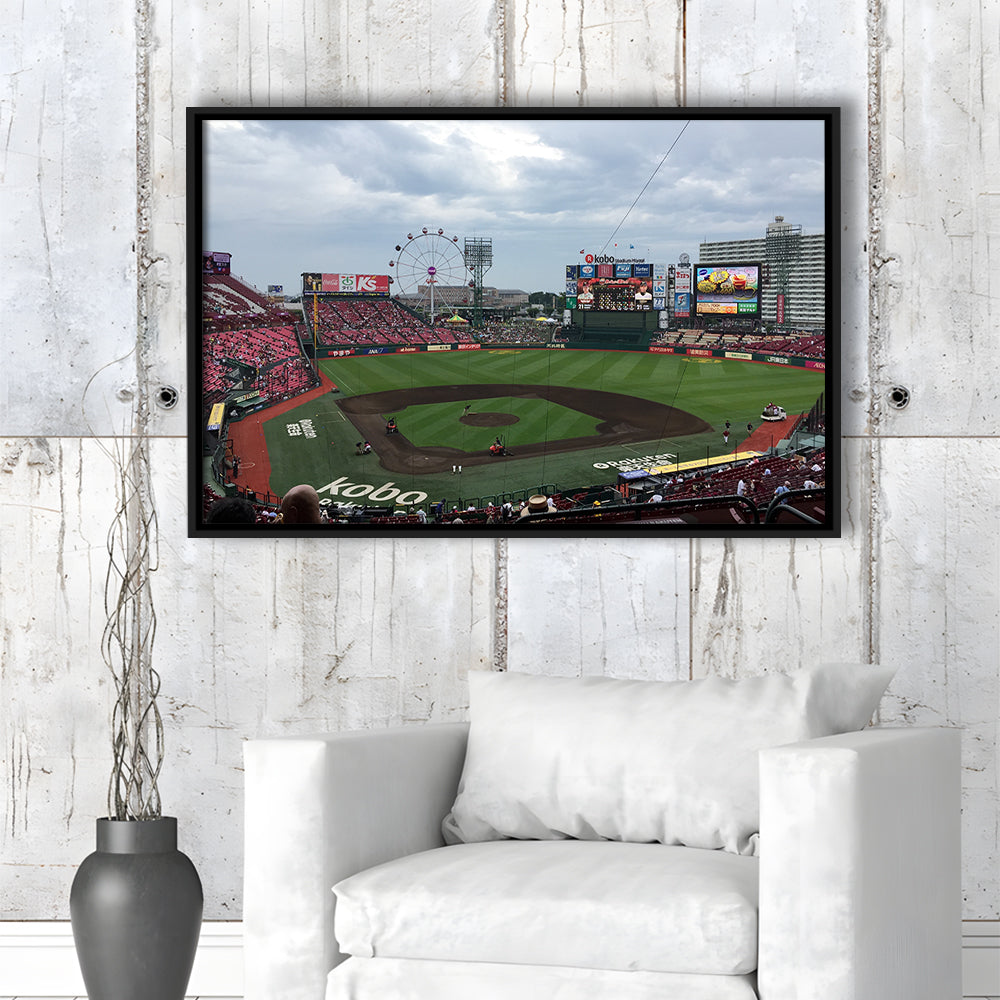 Miyagi Baseball Stadium, Stadium Canvas, Sport Art, Framed Canvas Print Wall Art, Floating Frame
