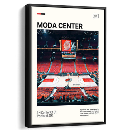 Moda Center Print, Portland Trail Blazers Stadium Canvas Art, Man Cave Gift, Floating Framed Canvas Print Wall Art