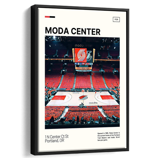 Moda Center Print, Portland Trail Blazers Stadium Canvas Art, Man Cave Gift, Floating Framed Canvas Print Wall Art