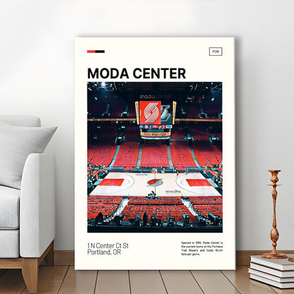 Moda Center Print, Portland Trail Blazers Stadium Canvas Art, Fan Gifts, Sport Art, Canvas Print Wall Art