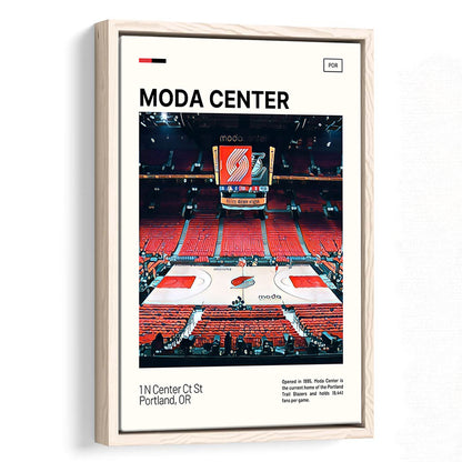 Moda Center Print, Portland Trail Blazers Stadium Canvas Art, Man Cave Gift, Floating Framed Canvas Print Wall Art