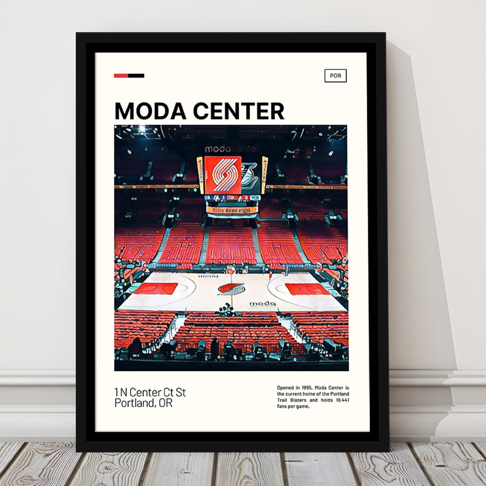 Moda Center Print, Portland Trail Blazers Stadium Canvas Art, Man Cave Gift, Floating Framed Canvas Print Wall Art