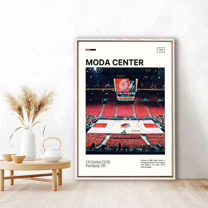 Moda Center Print, Portland Trail Blazers Stadium Canvas Art, Man Cave Gift, Floating Framed Canvas Print Wall Art