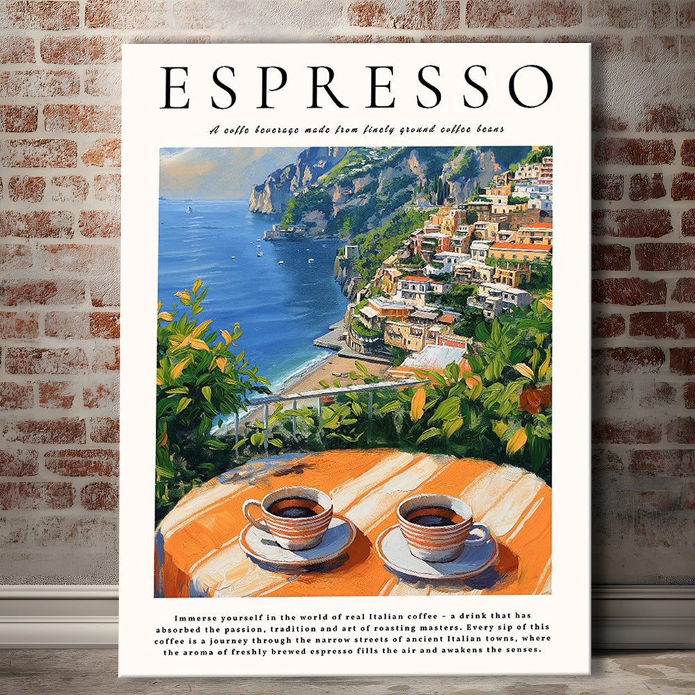 Modern Coffee  Print, Italian Espresso Print, Retro Coffee Art, Vintage Food And Drink, Canvas Print, Canvas Decor