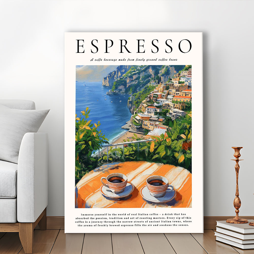 Modern Coffee  Print, Italian Espresso Print, Retro Coffee Art, Vintage Food And Drink, Canvas Print, Canvas Decor
