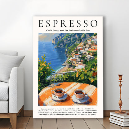 Modern Coffee  Print, Italian Espresso Print, Retro Coffee Art, Vintage Food And Drink, Canvas Print, Canvas Decor