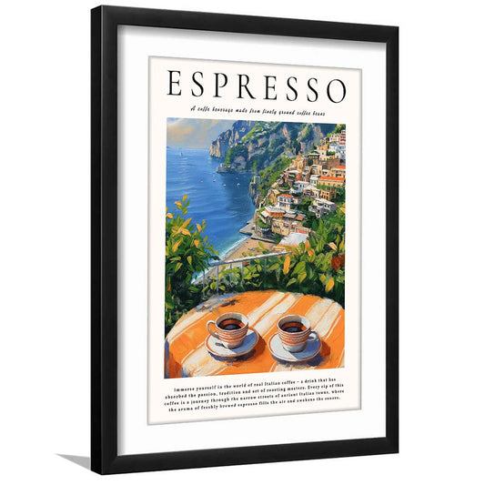Modern Coffee  Print, Italian Espresso Print, Retro Coffee Art, Vintage Food And Drink, Framed Art Print, White Border