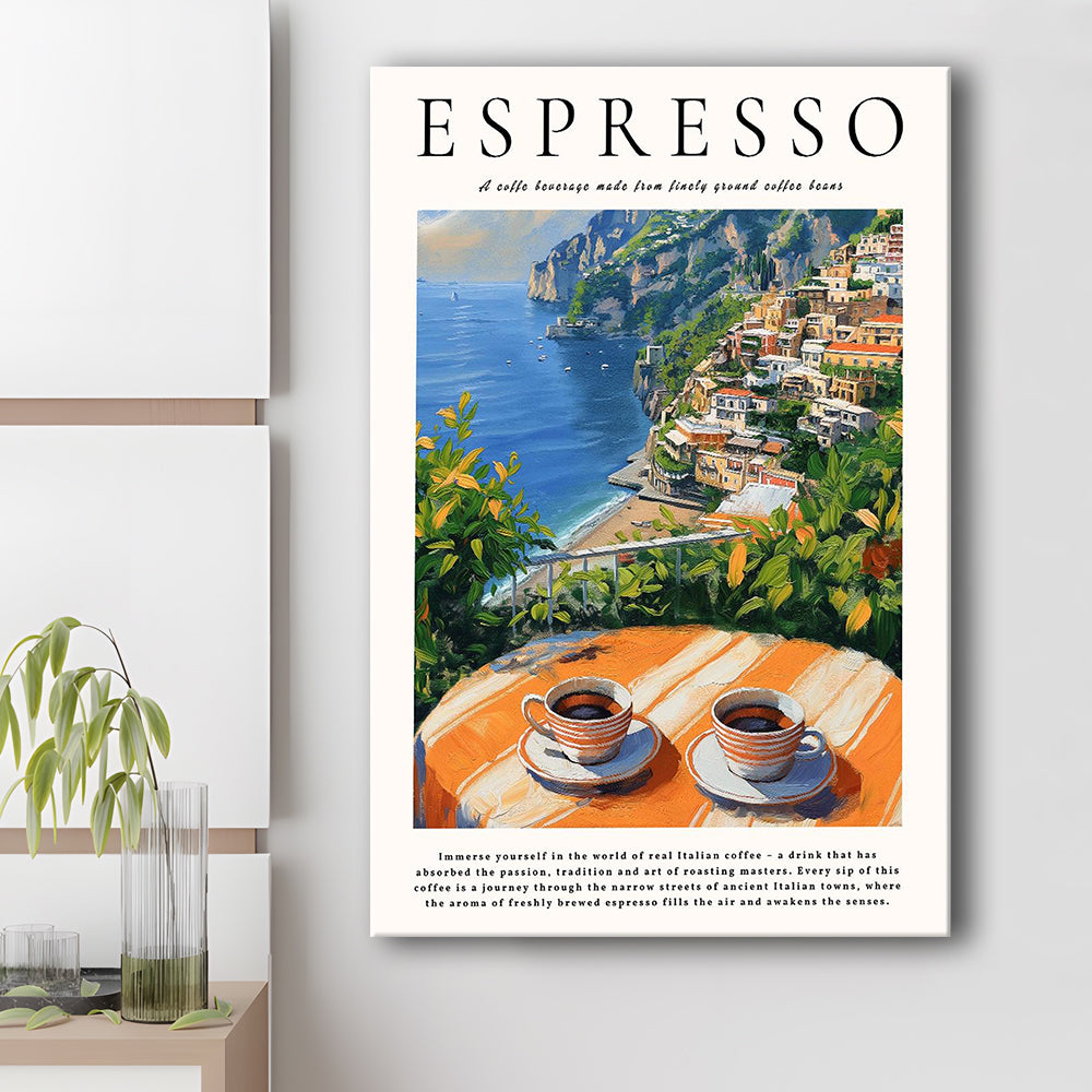 Modern Coffee  Print, Italian Espresso Print, Retro Coffee Art, Vintage Food And Drink, Canvas Print, Canvas Decor