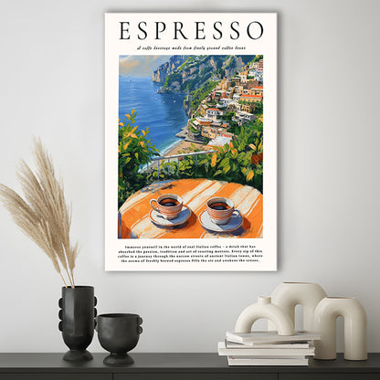 Modern Coffee  Print, Italian Espresso Print, Retro Coffee Art, Vintage Food And Drink, Canvas Print, Canvas Decor