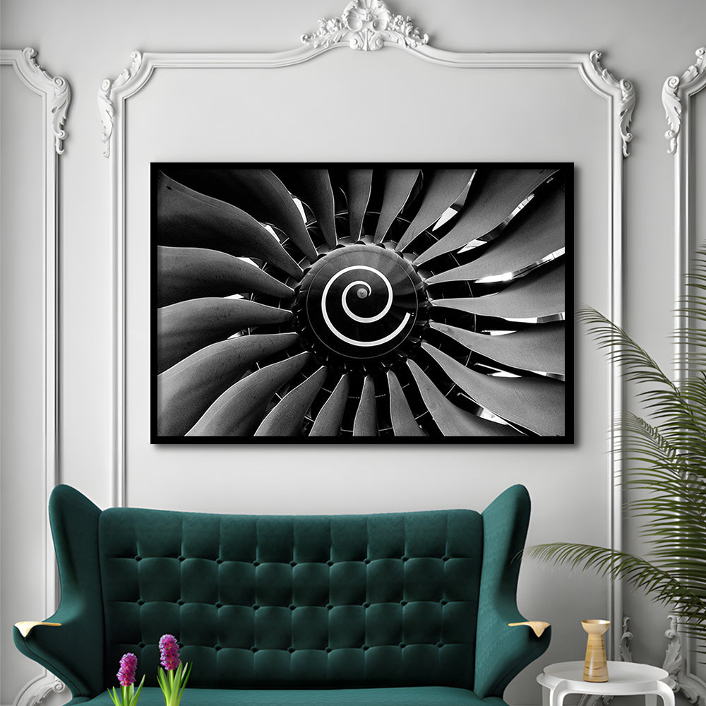Modern Jet Engine Wall Art Captivating Turbine Art Prints For Aviation Enthusiasts, Framed Art Print, Picture Framed