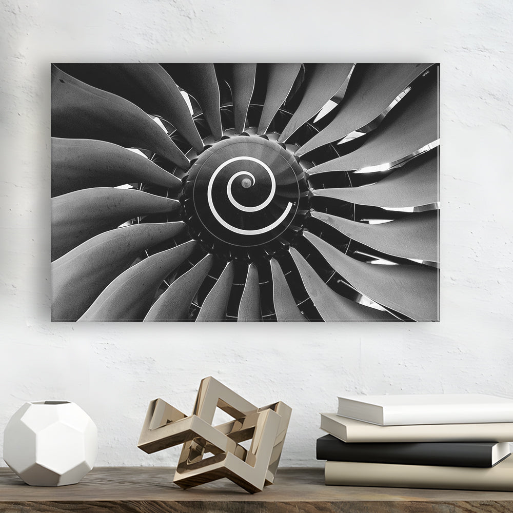 Modern Jet Engine Wall Art Captivating Turbine Canvas Print for Aviation Enthusiasts, Cavas Print Wall Art Hom Decor