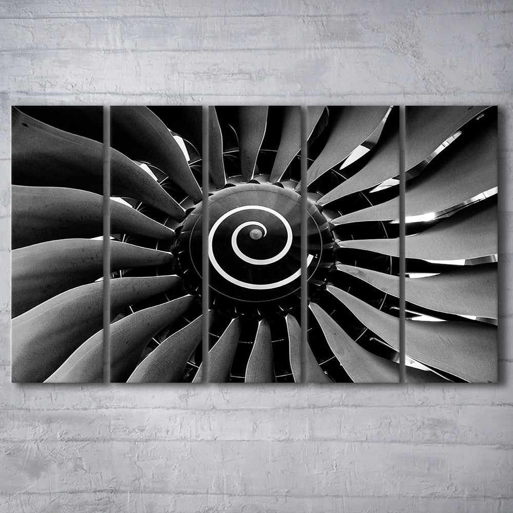 Modern Jet Engine Wall Art Captivating Turbine Canvas Print, 5 Piece B Extra Large Cavas Print Wall Art Decor