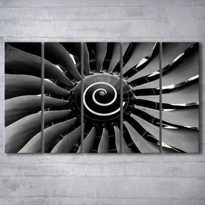 Modern Jet Engine Wall Art Captivating Turbine Canvas Print, 5 Piece B Extra Large Cavas Print Wall Art Decor