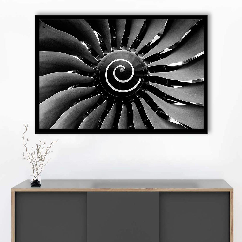 Modern Jet Engine Wall Art Captivating Turbine Art Prints For Aviation Enthusiasts, Framed Art Print, Picture Framed