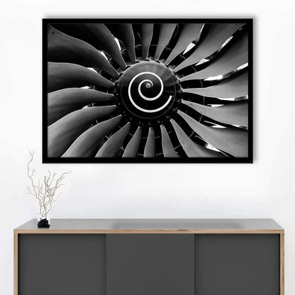 Modern Jet Engine Wall Art Captivating Turbine Art Prints For Aviation Enthusiasts, Framed Art Print, Picture Framed