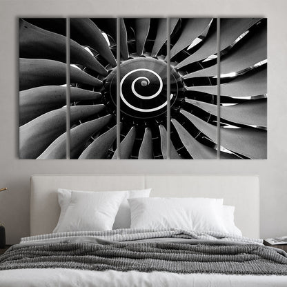 Modern Jet Engine Wall Art Captivating Turbine Canvas Print, 5 Piece B Extra Large Cavas Print Wall Art Decor