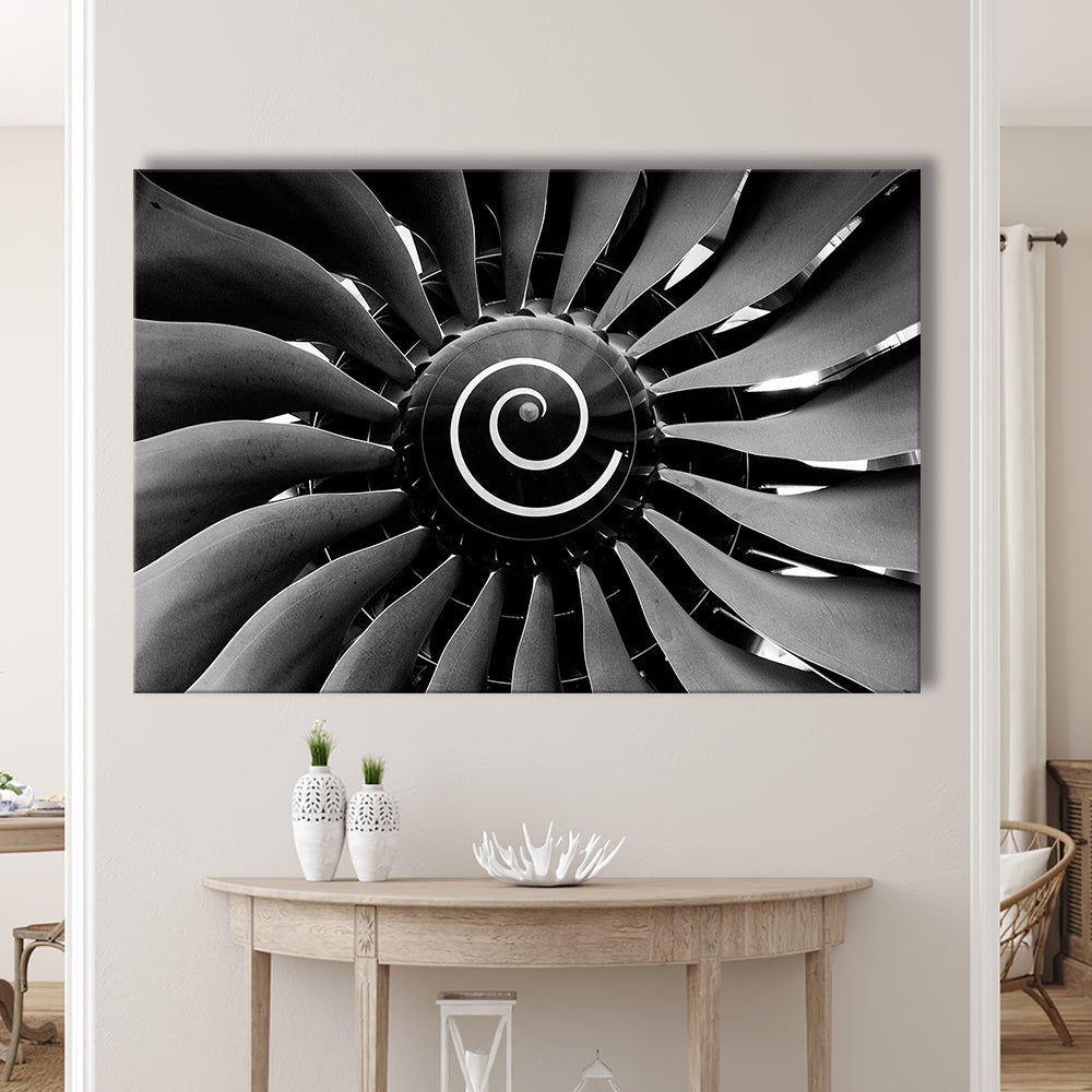 Modern Jet Engine Wall Art Captivating Turbine Canvas Print for Aviation Enthusiasts, Cavas Print Wall Art Hom Decor