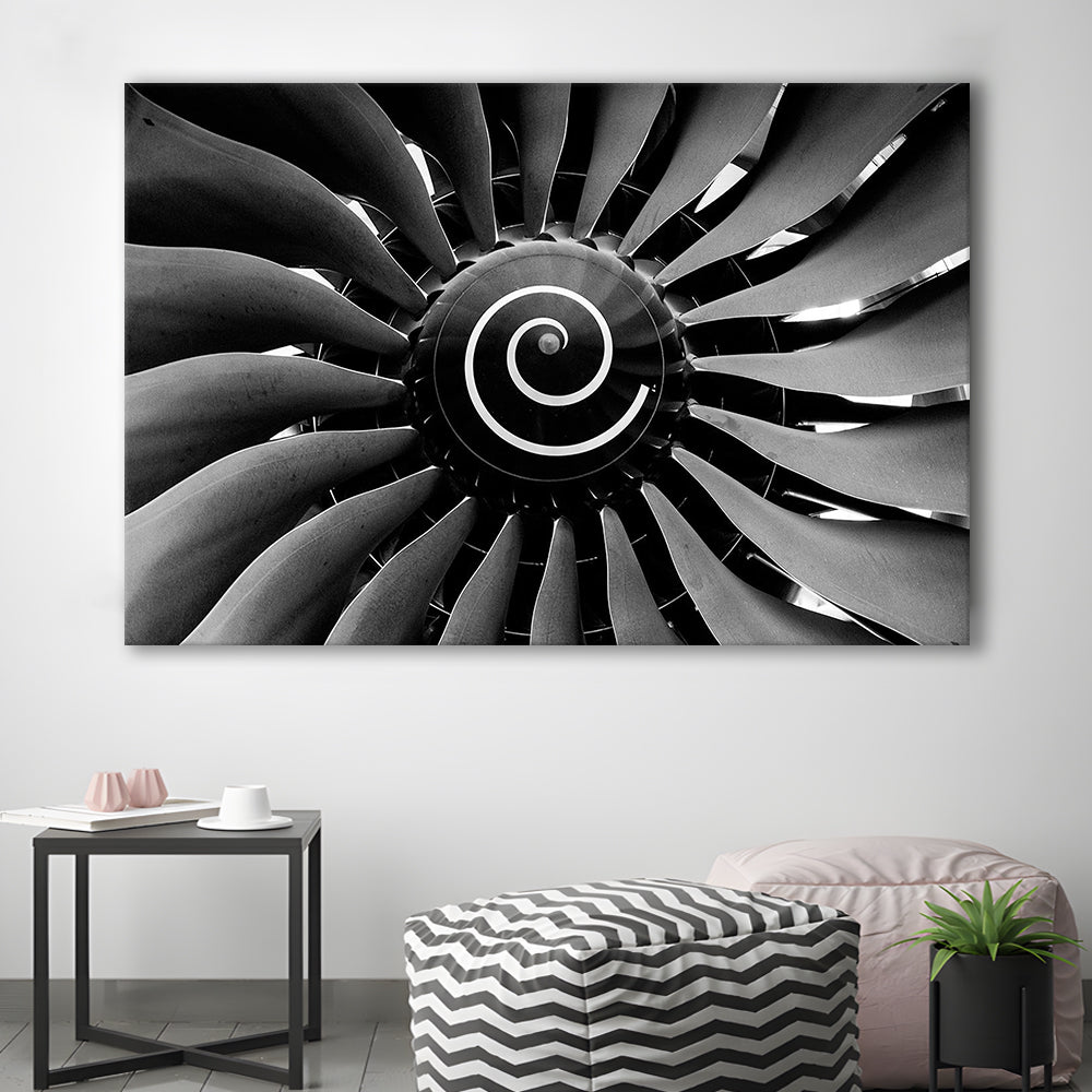 Modern Jet Engine Wall Art Captivating Turbine Canvas Print for Aviation Enthusiasts, Cavas Print Wall Art Hom Decor