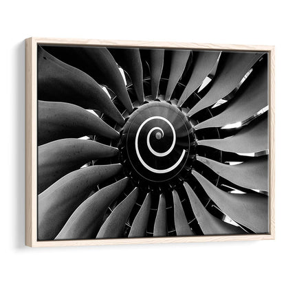 Modern Jet Engine Wall Art Captivating Turbine Canvas Aviation Enthusiasts, Framed Cavas Print, Floating Frame