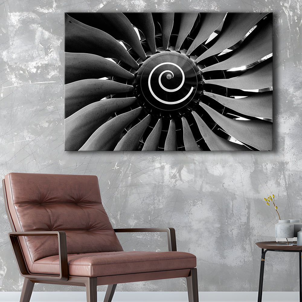 Modern Jet Engine Wall Art Captivating Turbine Canvas Print for Aviation Enthusiasts, Cavas Print Wall Art Hom Decor
