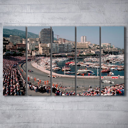 Monaco Grand Prix Large Stretched Canvas Floating Frame Wall Art Print, 5 Piece B Extra Large Cavas Print Wall Art Decor