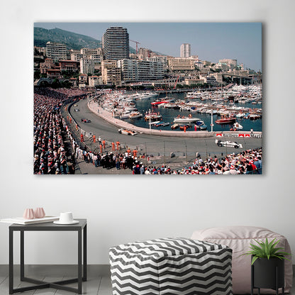 Monaco Grand Prix Large Stretched Canvas Floating Frame Wall Art Print, Cavas Print Wall Art Hom Decor