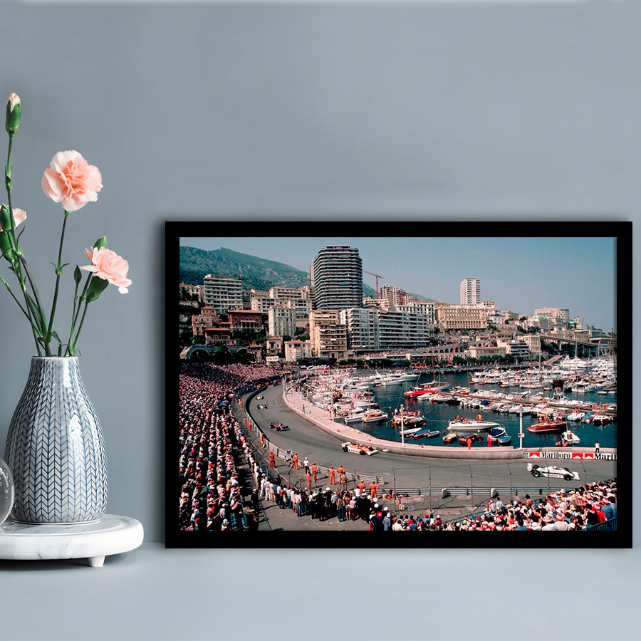Monaco Grand Prix LargeArt Prints Floating Frame Wall Art Print, Framed Art Print, Picture Framed
