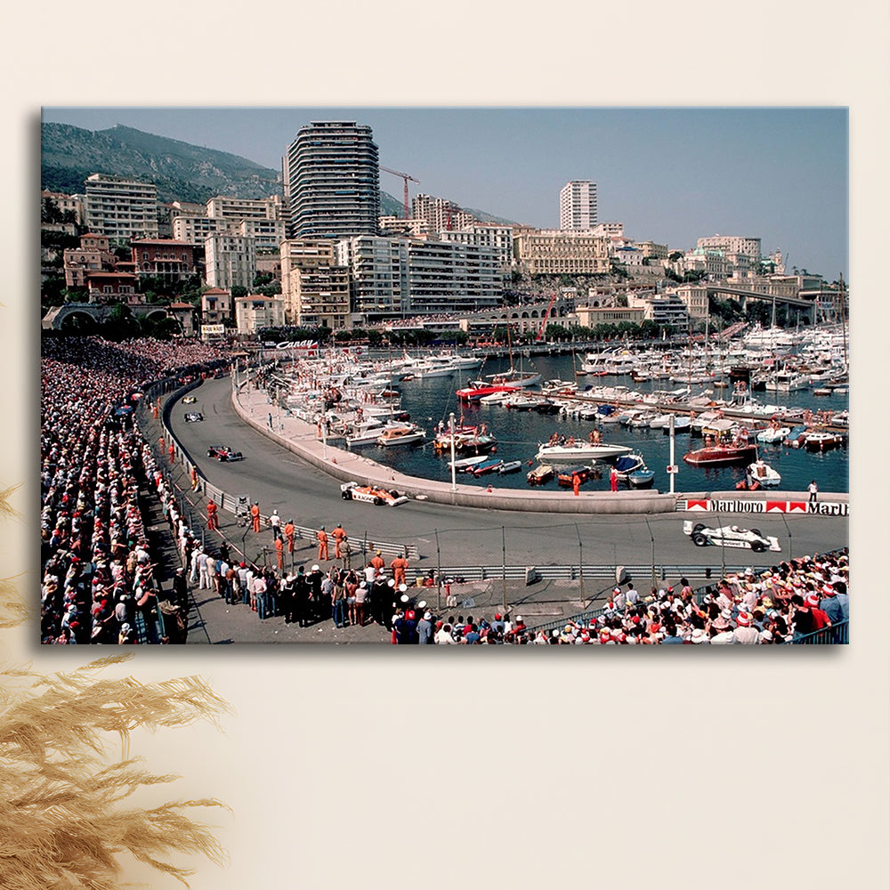 Monaco Grand Prix Large Stretched Canvas Floating Frame Wall Art Print, Cavas Print Wall Art Hom Decor