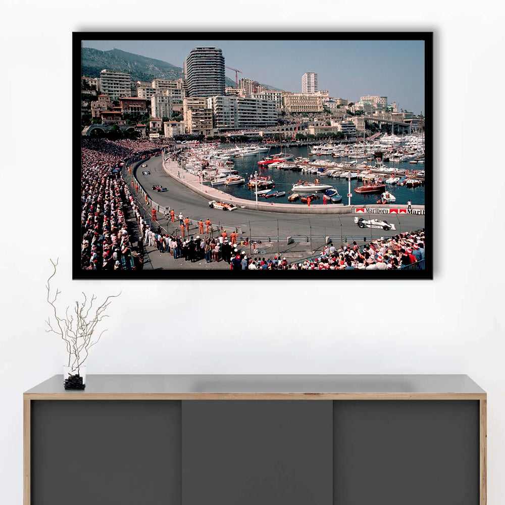 Monaco Grand Prix LargeArt Prints Floating Frame Wall Art Print, Framed Art Print, Picture Framed