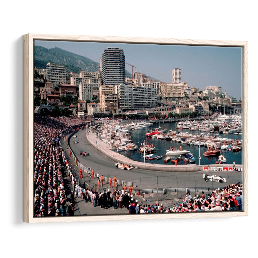 Monaco Grand Prix Large Stretched Canvas Floating Frame Wall Art Print, Framed Cavas Print, Floating Frame