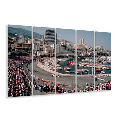 Monaco Grand Prix Large Stretched Canvas Floating Frame Wall Art Print, 5 Piece B Extra Large Cavas Print Wall Art Decor