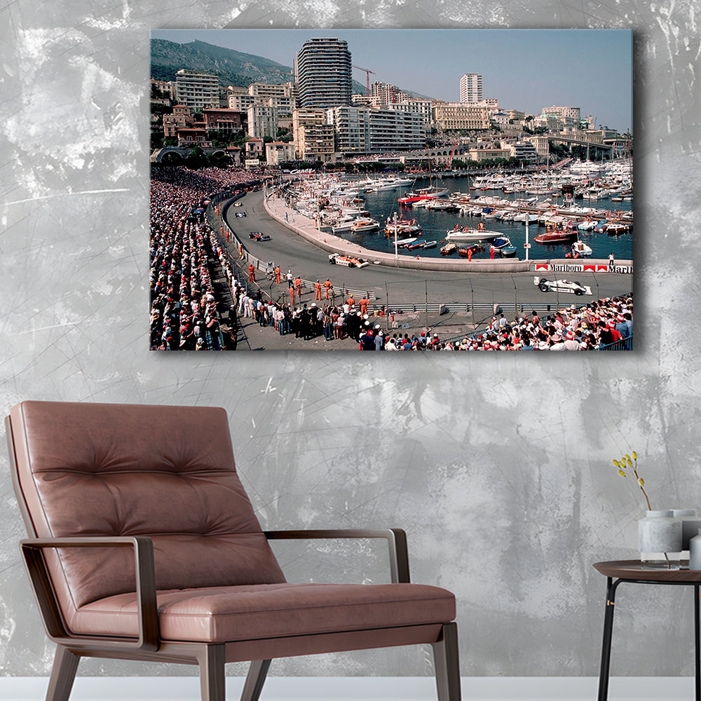 Monaco Grand Prix Large Stretched Canvas Floating Frame Wall Art Print, Cavas Print Wall Art Hom Decor
