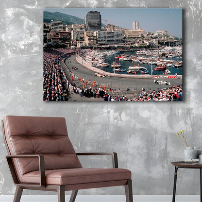Monaco Grand Prix Large Stretched Canvas Floating Frame Wall Art Print, Cavas Print Wall Art Hom Decor