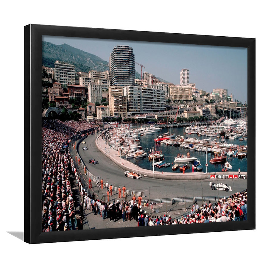 Monaco Grand Prix LargeArt Prints Floating Frame Wall Art Print, Framed Art Print, Picture Framed