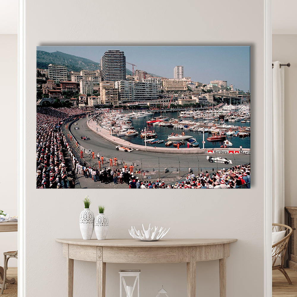 Monaco Grand Prix Large Stretched Canvas Floating Frame Wall Art Print, Cavas Print Wall Art Hom Decor