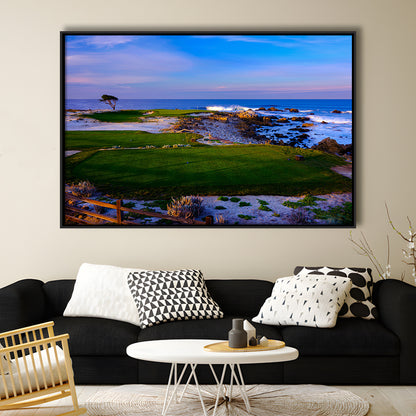 Monterrey Peninsula Country Club, Dunes Course Hole 14, Floating Framed Canvas Print Wall Art